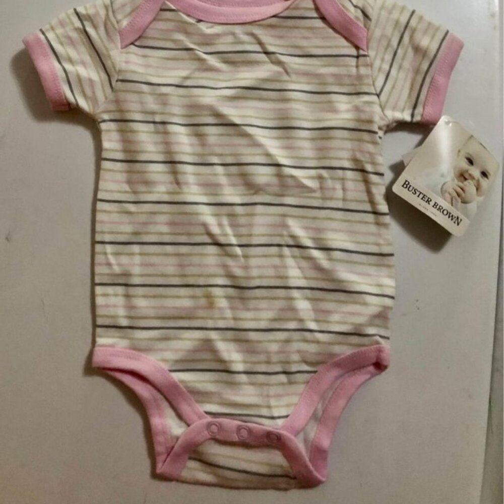 Pink Striped Onesie